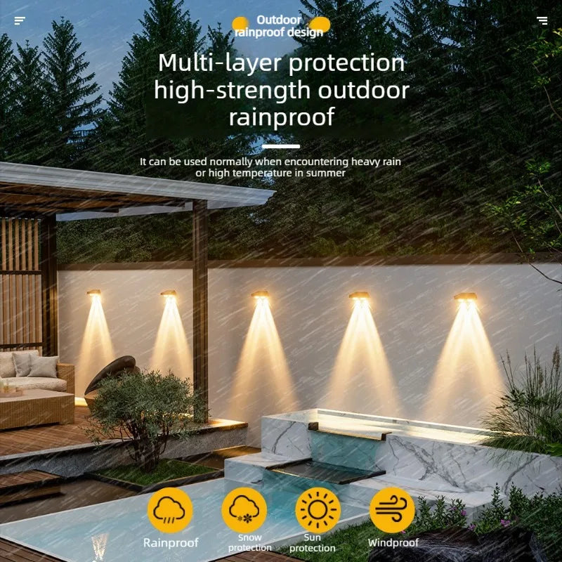 2/3Led Solar Powered Outdoor Lights Automatic Waterproof for Wall Deck Patio Steps Yard Garden LED Landscape Lighting Fixture Vue