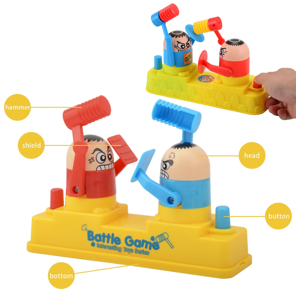Hammer Battle Toys, Mini Children's Head Knocking Little Man Fighting Table Games Cute Cartoon Shapes, Toy Gifts for Boys Girls Vue