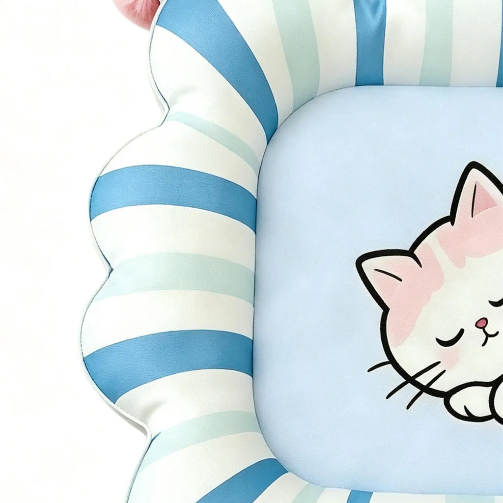 M/L Cute P attern Pet Cooling Mat, Summer Cool Sleeping Pad For Cat Dog, Portable Floor Bed For Home Camping Entryway, Non-Slip Vue