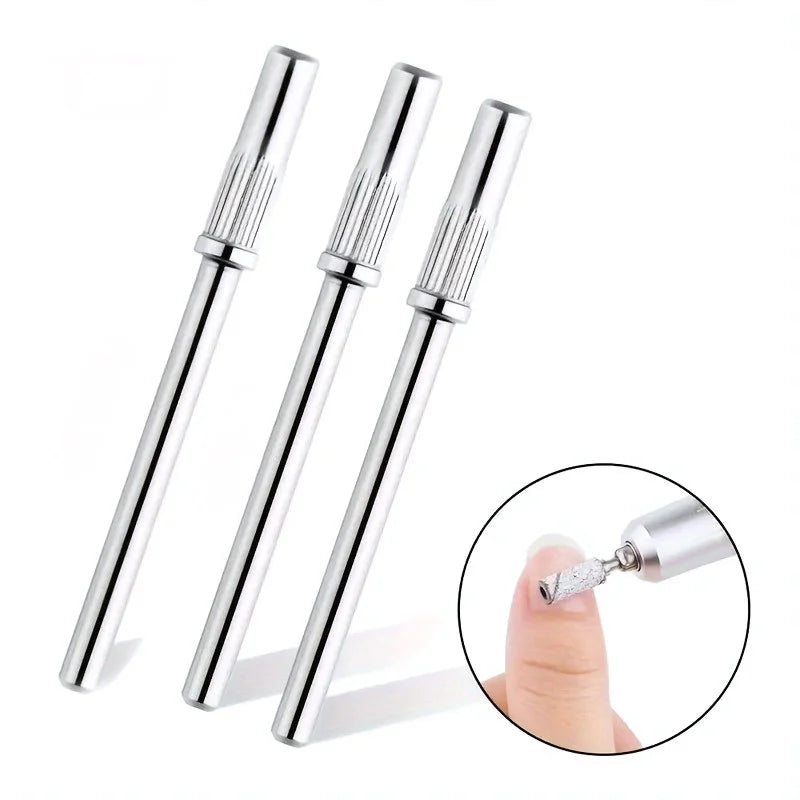 1PC 3MM Stainless Steel Mandrel Bit for Nails Manicure Sandpaper Ring Holder 3/32 Nail Drill Accessories Vue