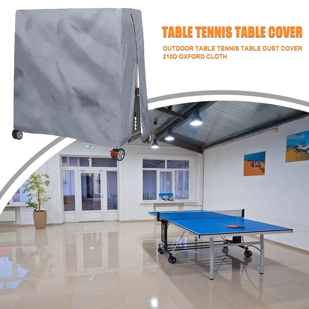210D Oxford Fabric Ping Pong Table Storage Cover Waterproof Folding Table Tennis Table Cover Dustproof Zipper for Indoor Outdoor Vue