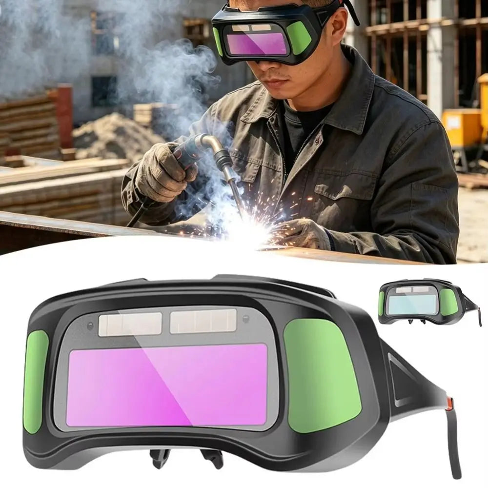 Headworn Automatic Dimming Welding Glasses Dimming Argon Arc Soldering Glasses Eye Protection Anti-glare Solder Lenses Working Vue