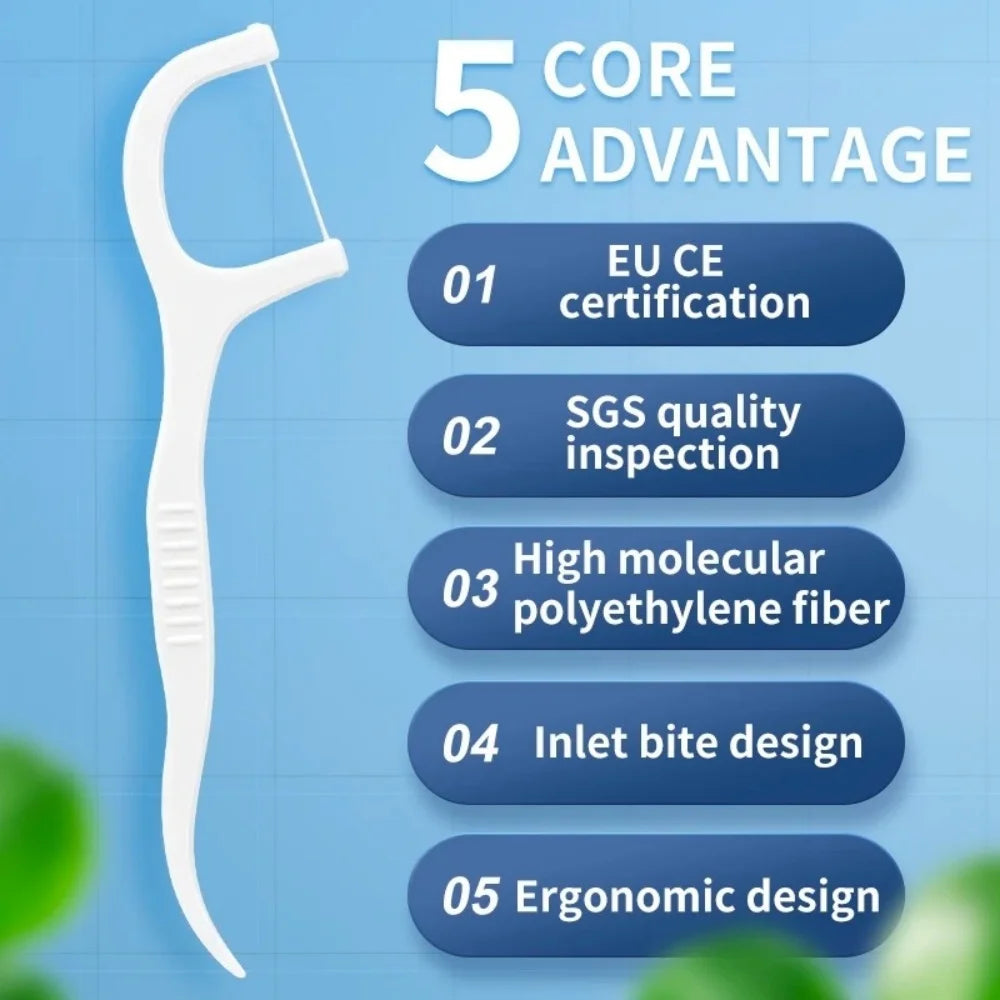 50/150/300/600Pc Ultra Thin Dental Floss Stick Disposable Portable Interdental Picks Deep Clean Teeth Gap Travel Daily Oral Care Vue