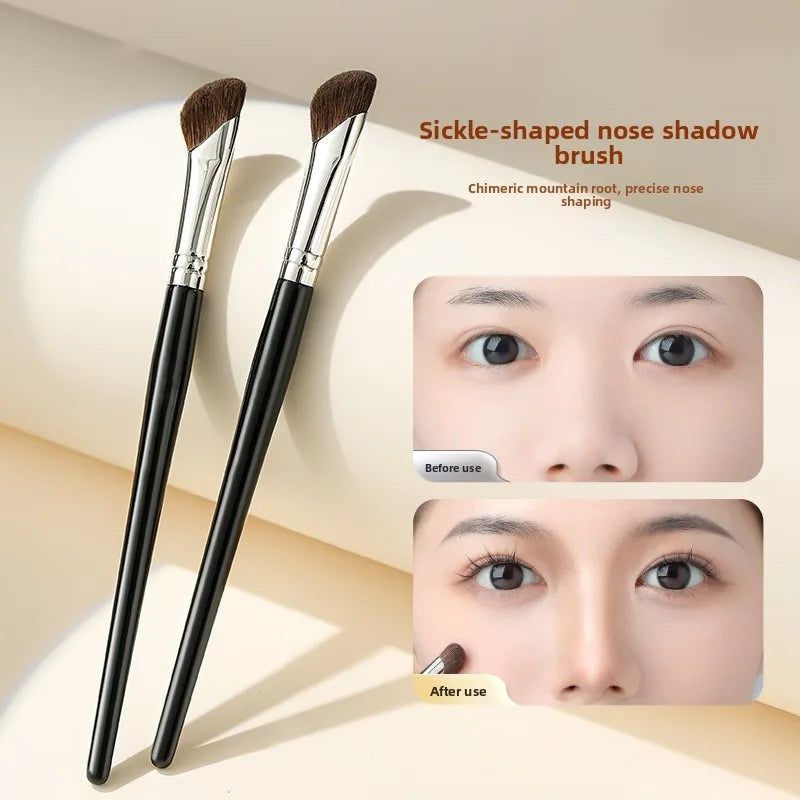 2pcs Angled Eyeshadow Brush Sickle Nose Contour Brush Blending Brush Partial Highlighter Brush Soft Makeup Beauty Tool Vue