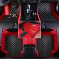 5D leather waterproof Custom Car Floor Mats For Dodge challenger Auto Carpets Foot Coche Accessorie liners Vue challenger C-black red 2