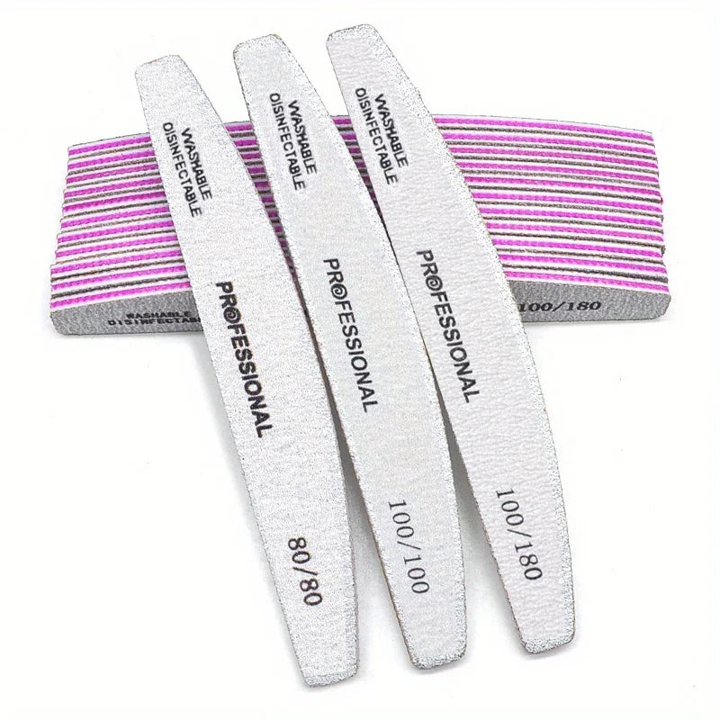 3Pcs 5Pcs Double Sided Nail File Buffer 80 100 180 Grit Professional Nail Art Trimmer Tool Vue