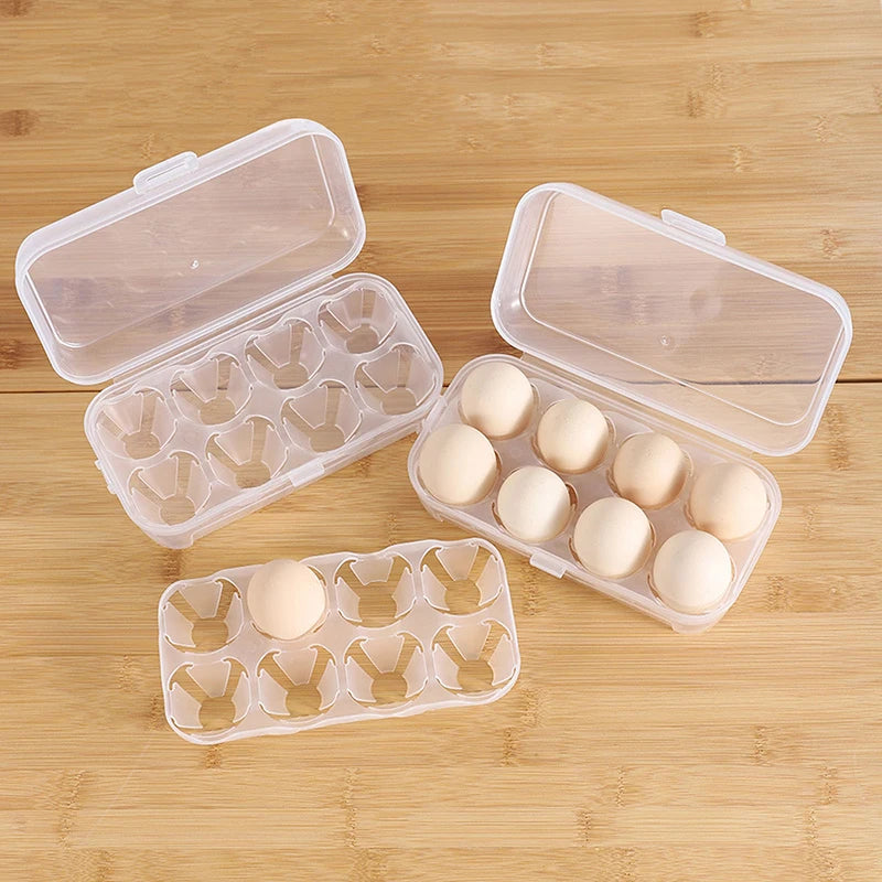 3/4/8 Grids Portable Egg Box Outdoor Transparent Egg Organizer Box For Camping Picnic Barbecue Practical Outdoor Accessories Vue