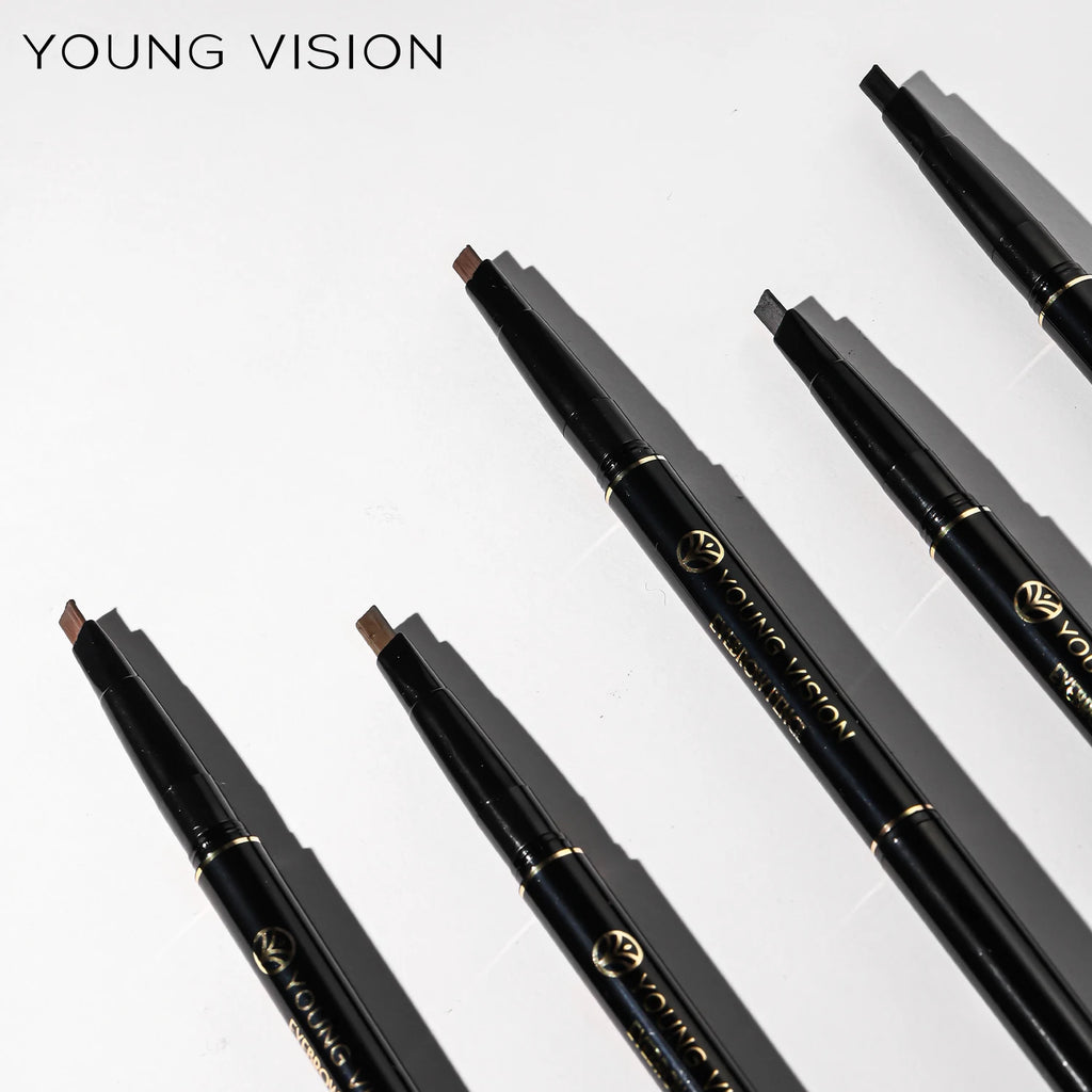 YOUNG VISION Five-Color Spiral Eyebrow Brush & Pencil Dual-Ended Twist-Up Waterproof Smudge-Proof Triangular Eyebrow Pencil Vue