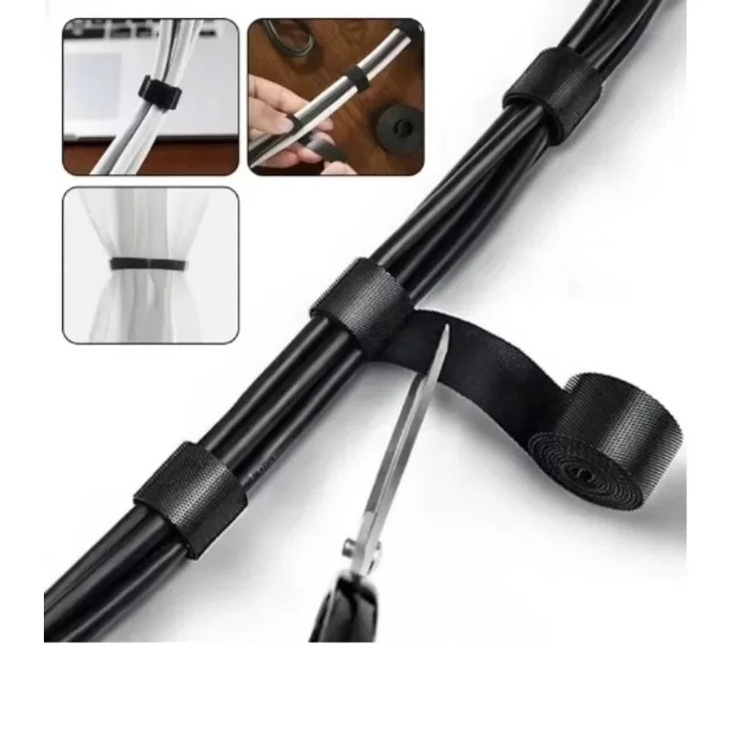 Reusable Fastening Tape Cable Ties, Multi-Purpose Cord Organizer, Computer And TV Wire Storage, Data Cable Management Tie Vue
