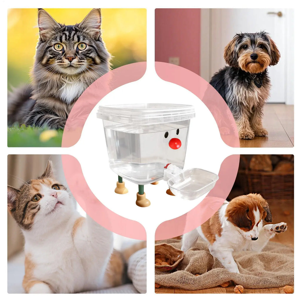 3L/5L Cartoon Smile Face Pet Water Fountain, Automatic Drinking Dispenser For Cats Dogs, Quiet Auto Waterer For Home Living Room Vue