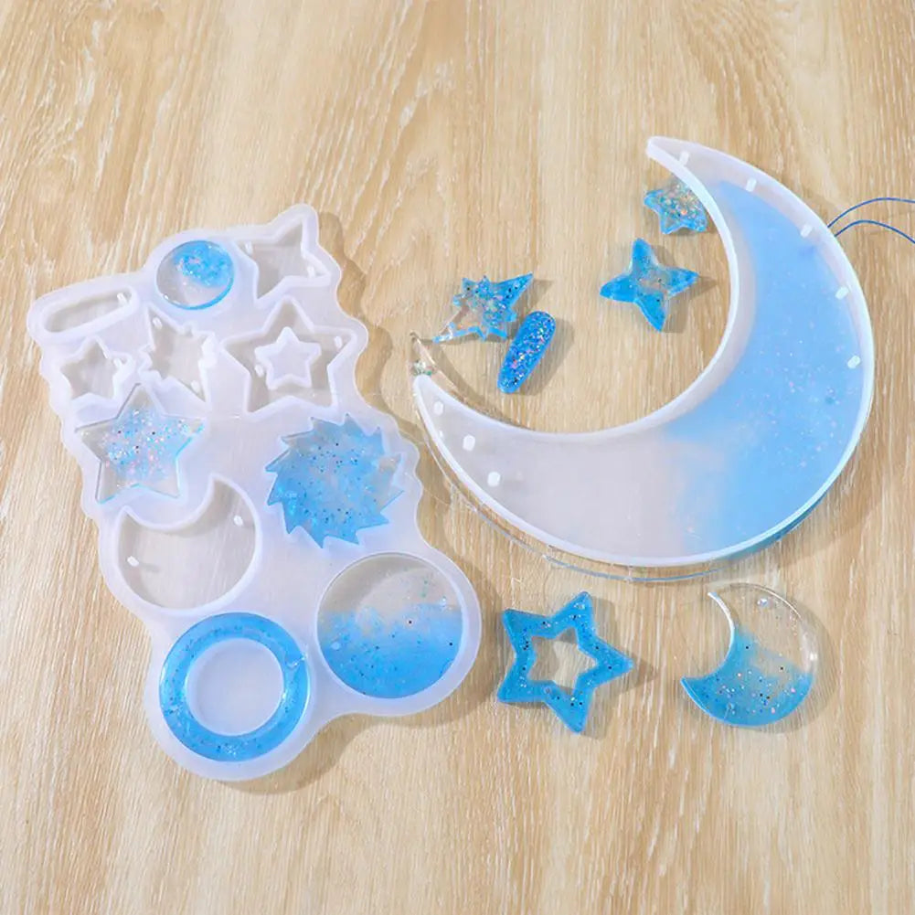 Silicone Moon Wind Chimes DIY Mould Set – Resin Casting Kit Silicone Craft Mould Vue China Mainland