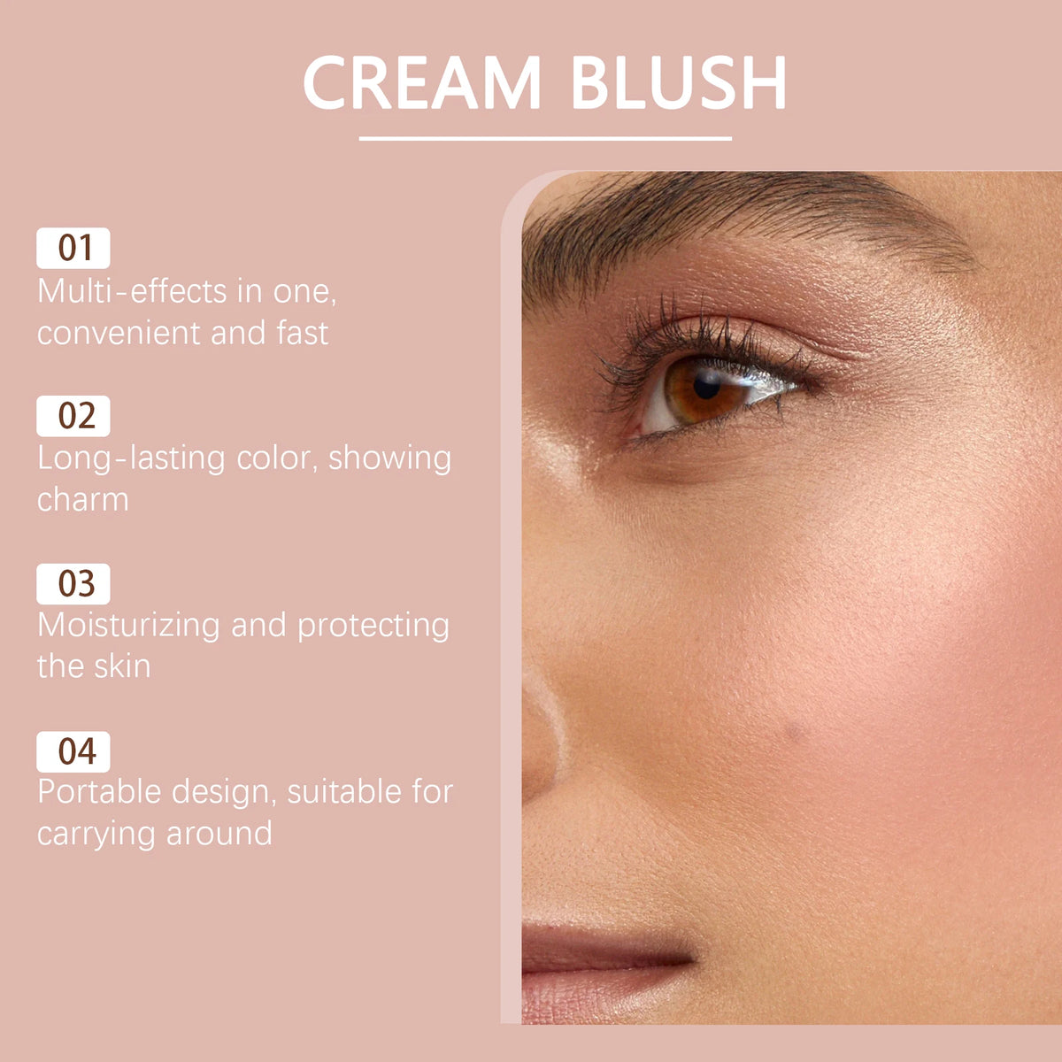 Blush Cream - Highly Pigmented, Long-Lasting, Smudge-Proof, Fine-Textured, Natural, Lightweight, Moisturizing Blush Cream Vue