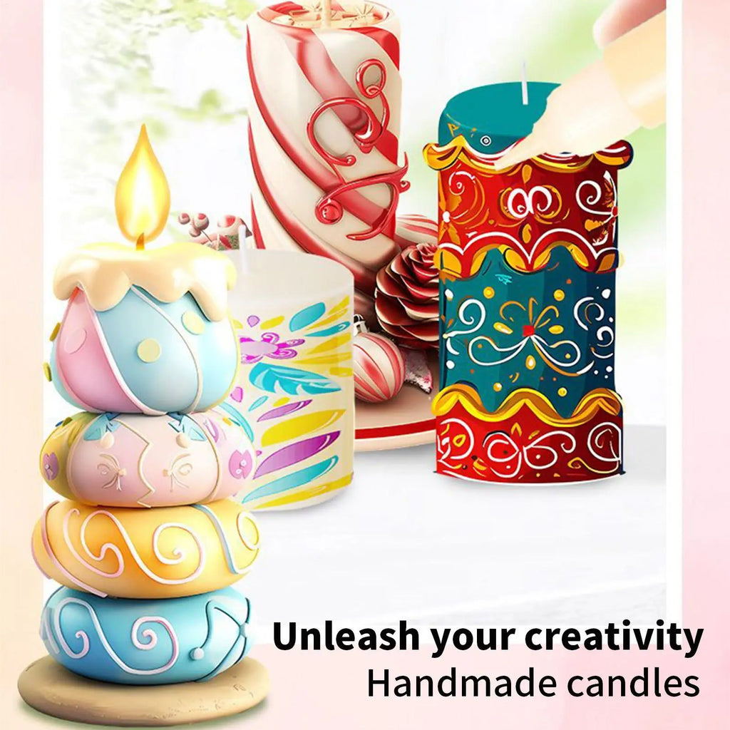 24 Color 10ml Non Baked 3D Candle Pen Children's Handmade DIY Candle Painting for Glass Vases Jackets Clothes Pants Vue
