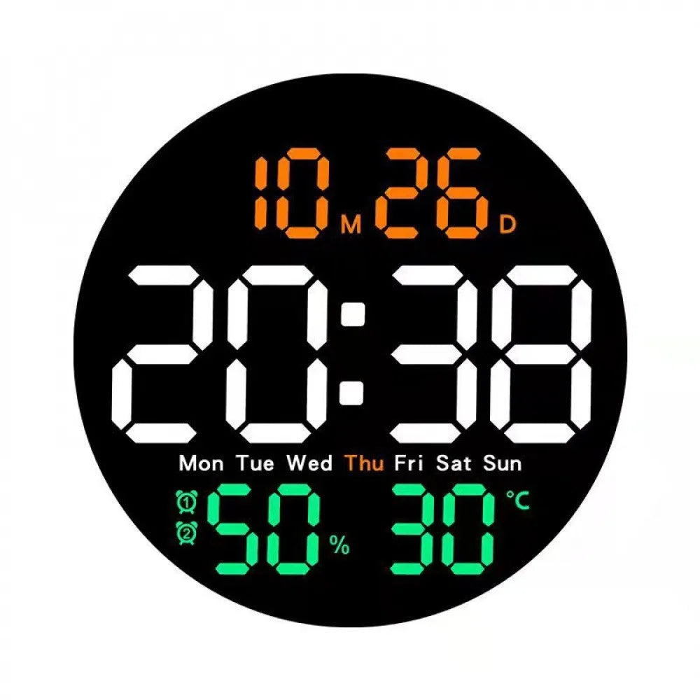 10Inch LED Digital Wall Clock with Remote Control Temperature Humidity Date Week Display Countdown Timing Electronic Alarm Clock Vue