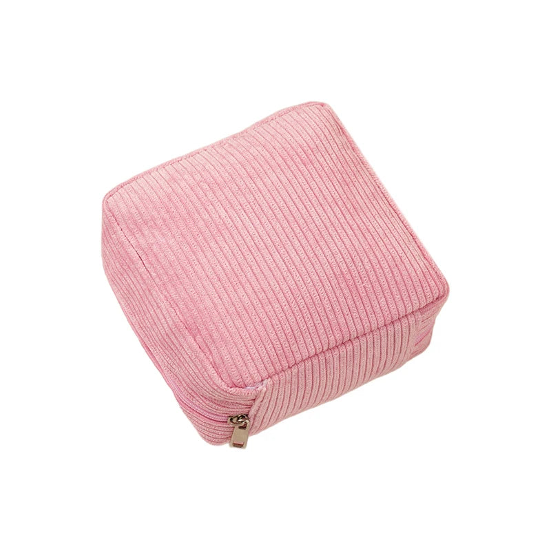 Multifunctional Mini Earphone Storage Pouch Sanitary Napkins Organizer Bags Women Portable Makeup Lipstick Travel Organizer Bag Vue Pink