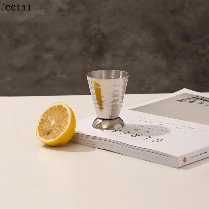 1 Bar Cocktail Glass Mixed Drink Measure Cup Stainless Steel Shaker Vue