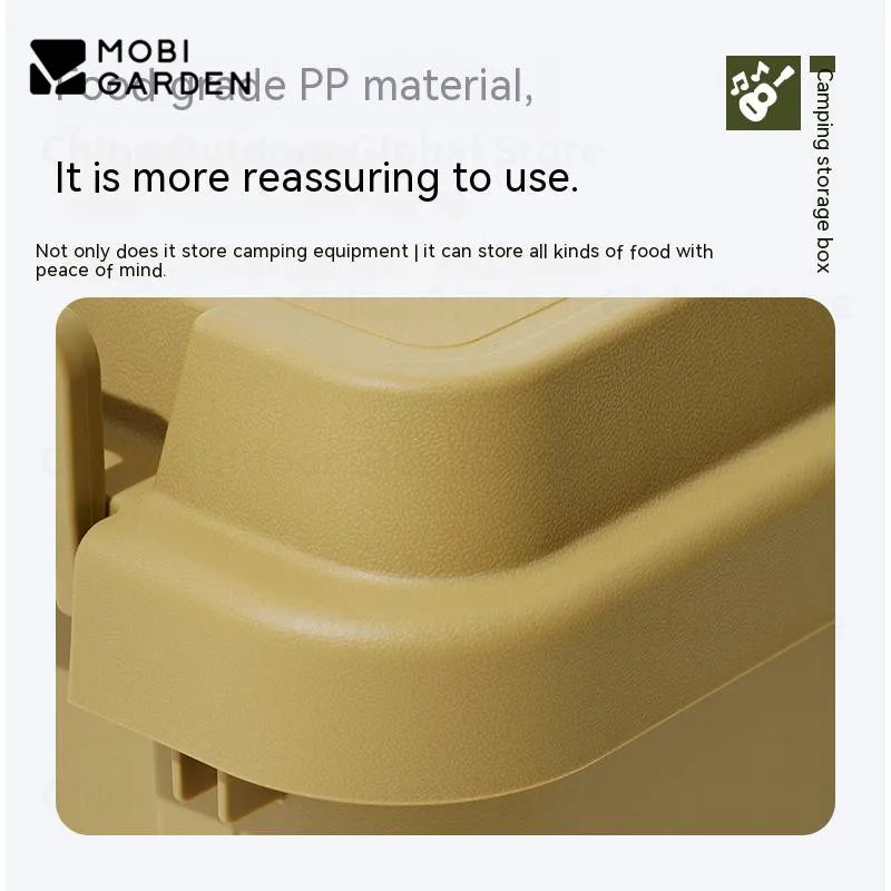 Mobi Garden Camping Storage Box 22L 50L Stackable Food-Safe PP Camping Storage Box Vue