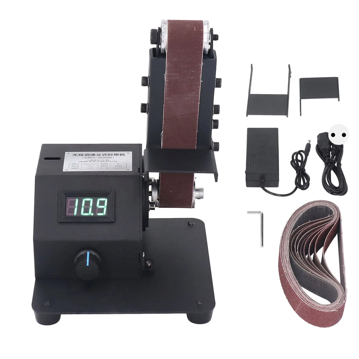 Belt Polishing Machine Sanding Belt Machine Digital Display Abrasive Belt Sander Electric Polishing Grinding Tool Vue EU