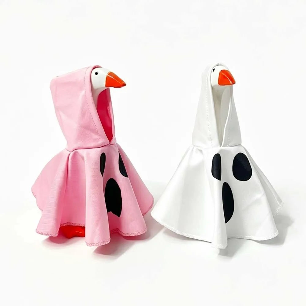 Ghost Shape Desktop Goose Costume Pure Pink Soft Fabric Mini Statue Clothing Face Print Lightweight White Ghost Cloak Vue