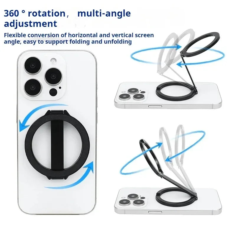 Mobile Phone Strong Magnetic Holder for Magsafe Double-sided Magnet Stand Portable Folding Ring Bracket for Xiaomi iPhone 14 15 Vue