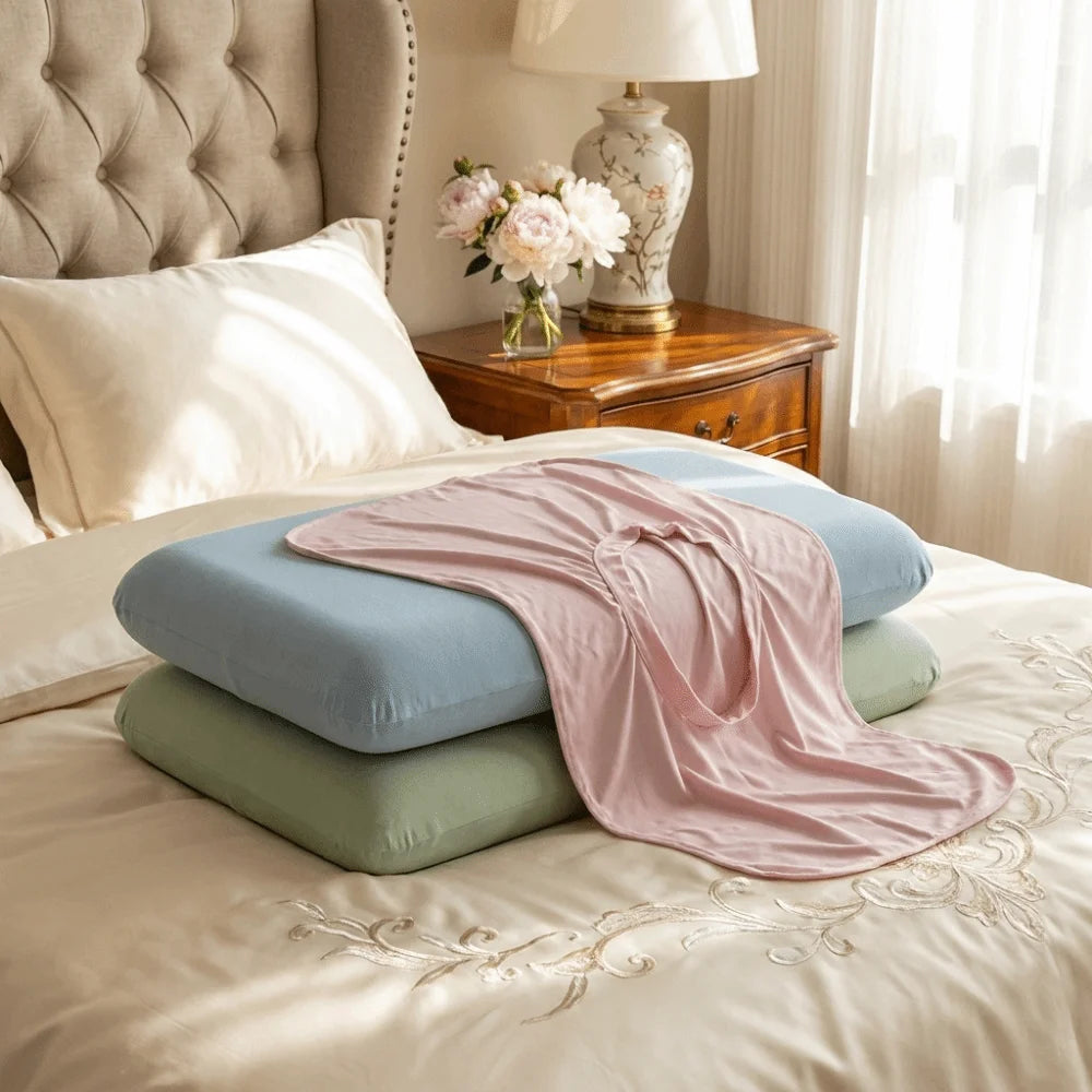 Solid Color Cooling Pillowcase High Elasticity Breathable Ice Silk Pillowcase Skin Friendly Stain-resistant Pillowslip Summer Vue
