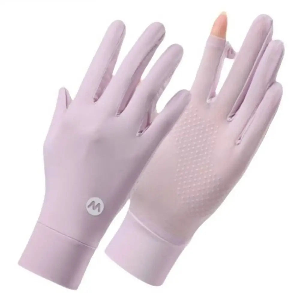 Touchscreen Breathable Sun Protection Gloves Non-Slip Stretchy Cycling Gloves Quick-Dry Lightweight Ice Silk Gloves Hiking Vue