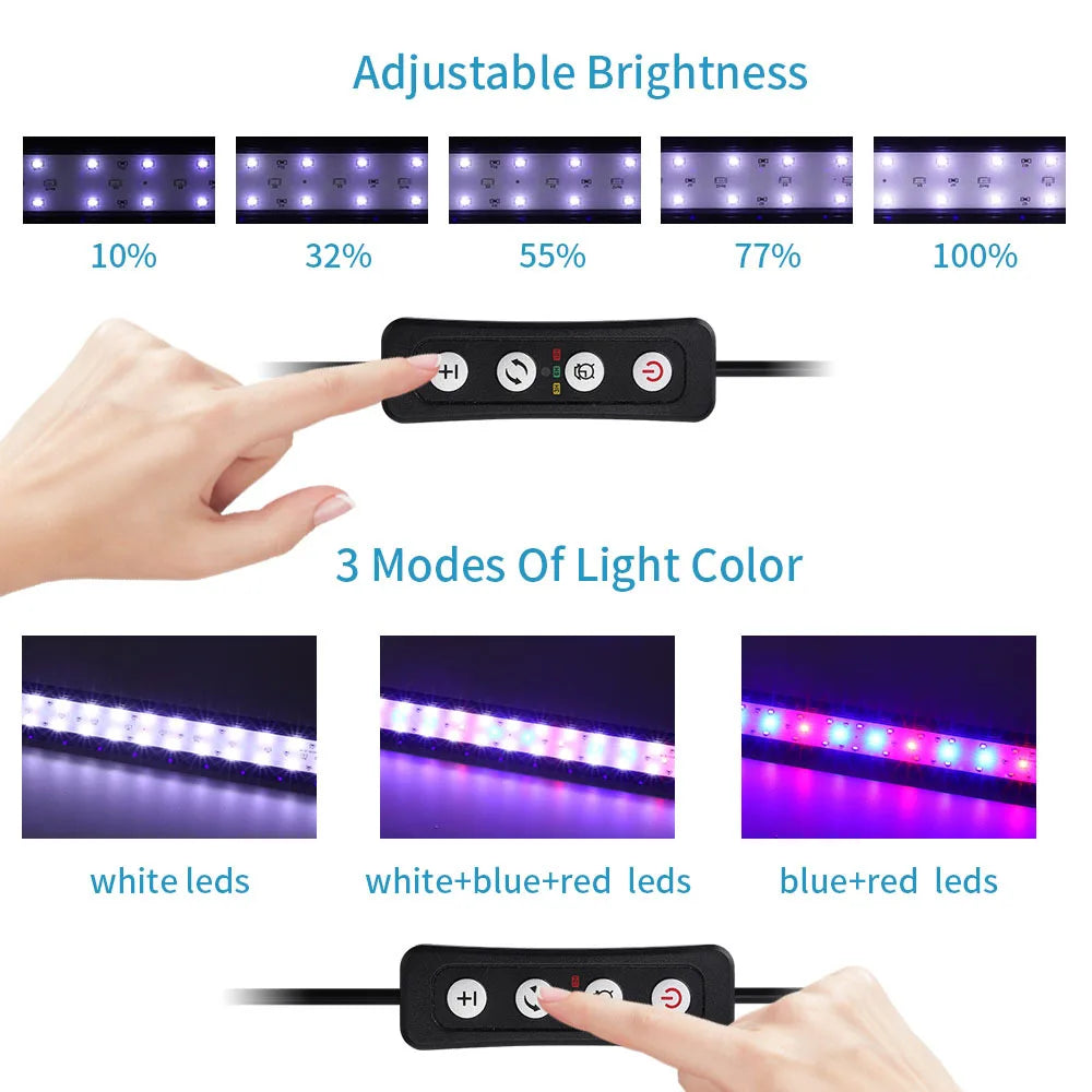 Fish Tank Bracket Lights Dimmable Aquarium Light Three Modes Lighting RGB Aquariums Clip Lamp Fishbowl Landscaping Decoration Vue