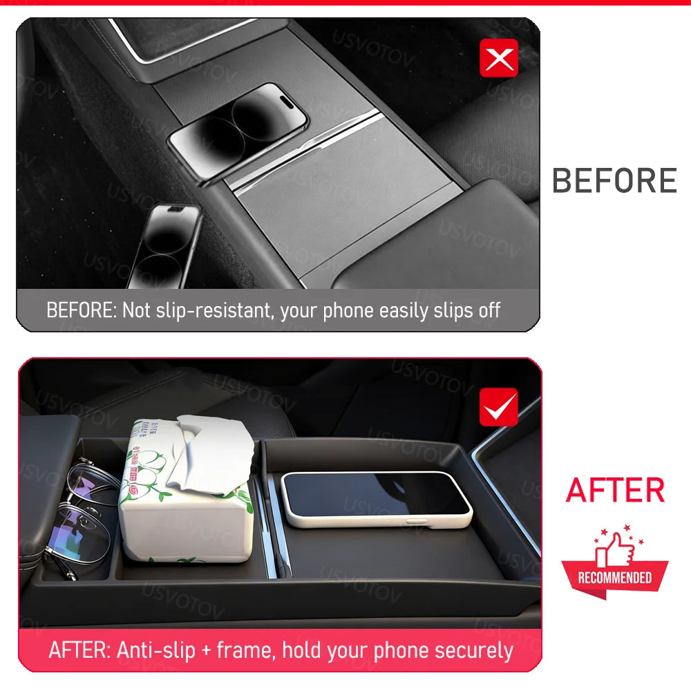 Center Console Wrap for Tesla Model 3 Y YL Juniper 2025 2026 Central Control Panel Frame Storage Box Organizer Glasses Holder Vue