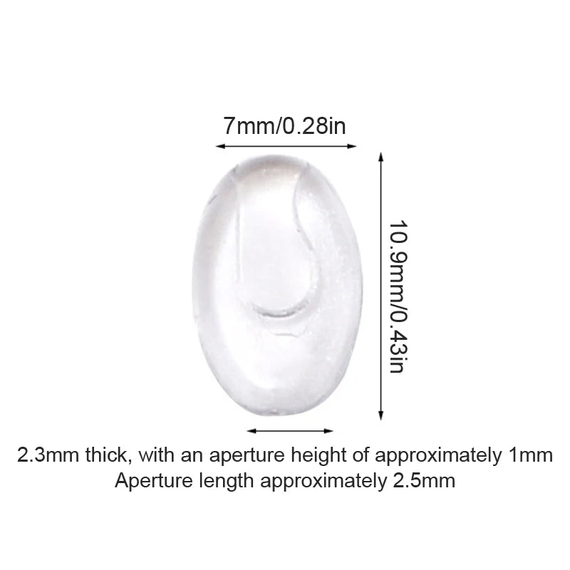 50PCS=25Pairs/Set Plug-in Eyeglasses Nose Pads Transparent PVC Anti Slip Nosepads Flat Oval Eyewear Bracket Eyeglass Accessory Vue