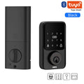 XSDTS Security Digital Door Lock Tuya APP Bluetooth Smart Door Lock with Handle & Keypad for Hotel Office Home Vue DS-P-Black
