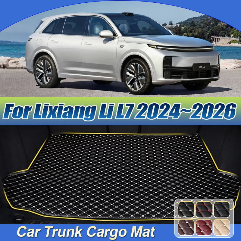 Leather Car Trunk Mat For Li L7 Accessories 2024 2025 2026 Anti-dirty Cargo Storage Boot Liner Cushion Rug Carpet Auto Interior Vue