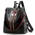 Chic Multi-way Backpack Daily Travel Stylish Striped-detail