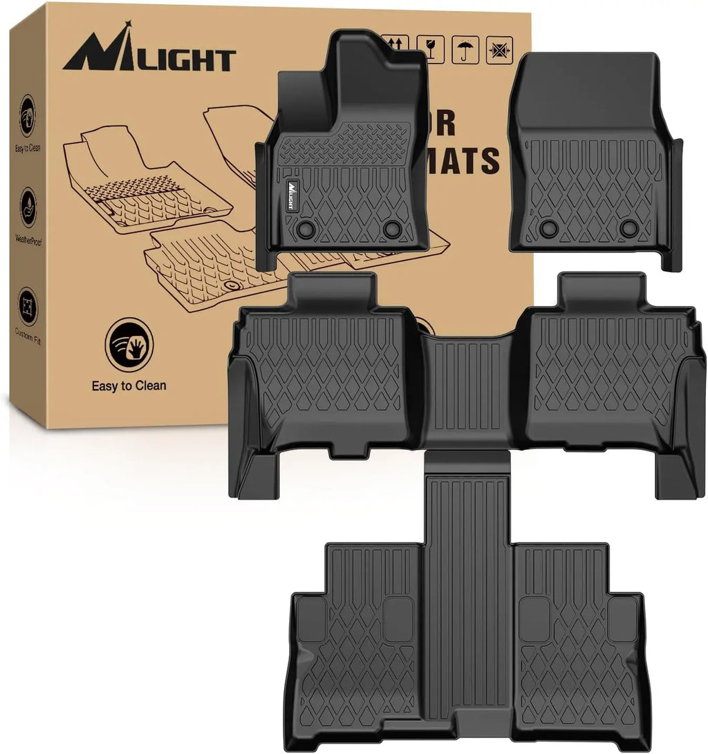 Nilight Custom Fit TPE Floor Mats All Weather Waterproof Car Floor Liners for Toyota Sequoia 2023-2025 & Land Cruiser 2024-2025 Interior Accessories Vue United States 2023 2025 Sequoia