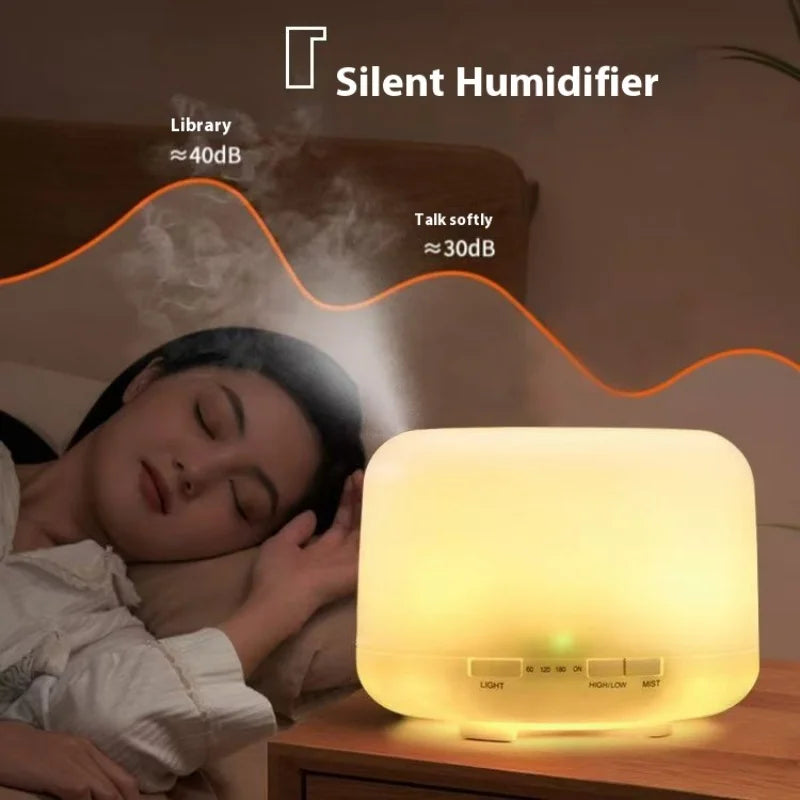 500ML Air Humidifier Essential Oil Diffuser with 7 Color LED Lights Quiet Cool Mist Diffuser for Bedroom Living Room Office Vue