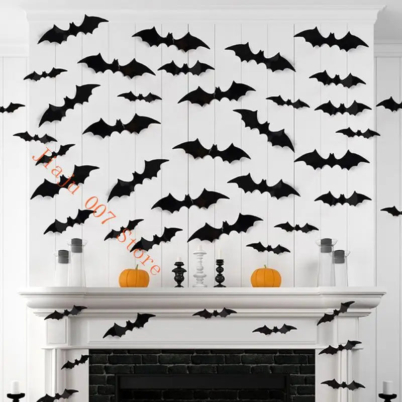 Halloween Flying Bat Wall Decals – Realistic PVC Stickers Halloween Wall Decals Vue