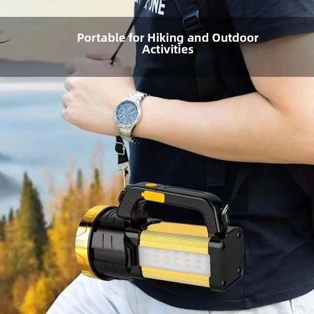Anti-splash Water Camping Searchlight with Side Lights USB Rechargeable Powerful Handheld Lantern LED Bright Portable Mine Light Vue