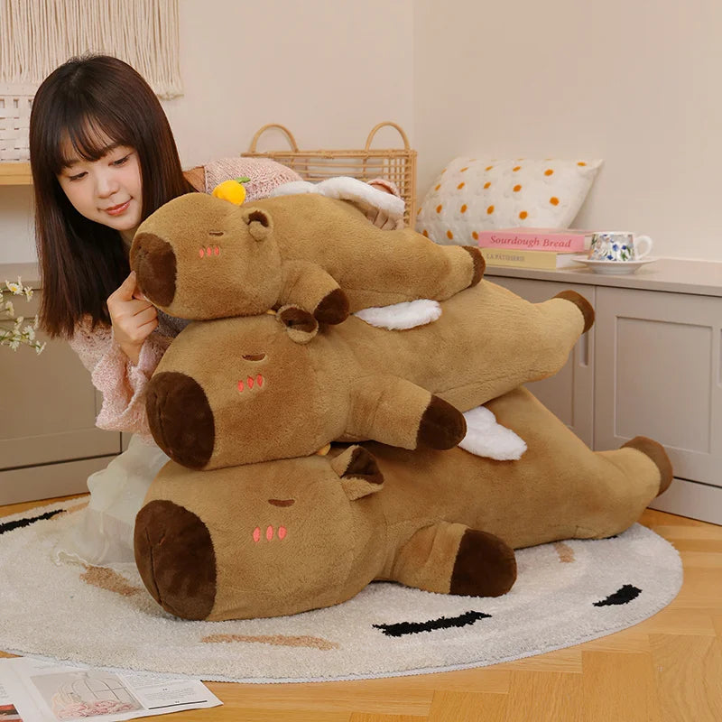 60/80/100cm Large Long Cute Creative Capybara Plush Toys Soft Stuffed Animal Baby Sleeping Hug Pillow Sofa Cushion for Kids Gift Vue