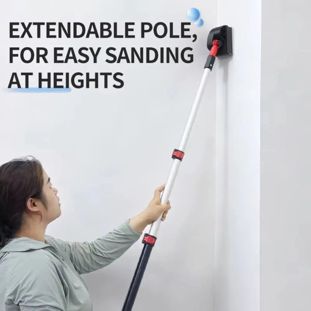 Aluminum Telescopic Pole Wall Sanding Frame Multi-direction Swivel Replaceable Square Sanding Pad Putty Polisher Swivel Head Vue