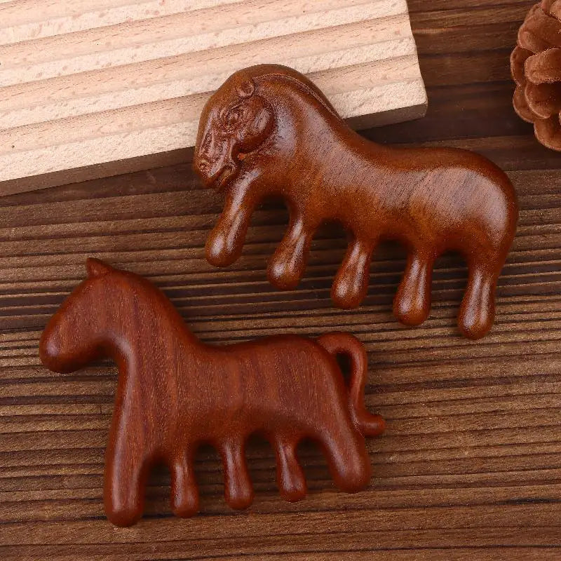 Sandalwood Horse Meridian Massage Comb Hair Comb Scalp Relax Acupoint Massager Portable Wooden Handle Comb Anti-static Styling Vue