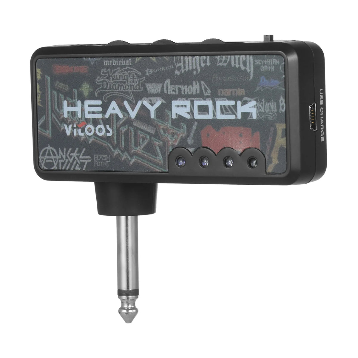 VITOOS Electric Guitar Plug Mini Headphone Amp Amplifier Heavy Rock Compact Portable Vue