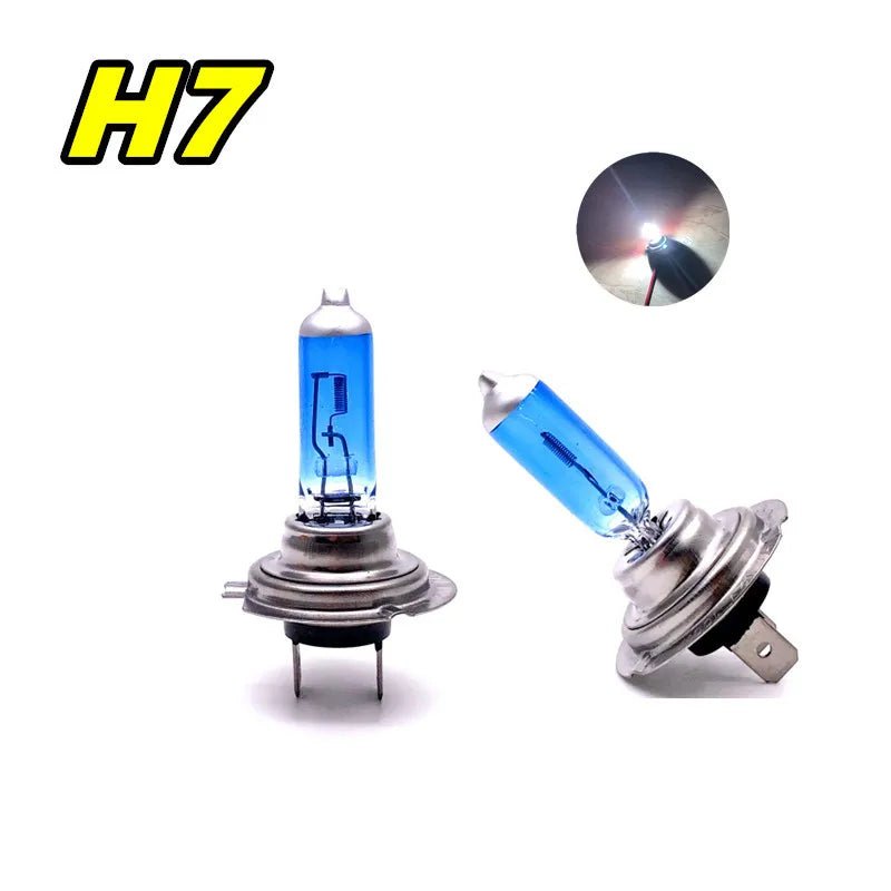 2pcs Halogen Bulbs H7 12V 55W Xenon White 5000K Super Bright Halogen Car Headlights Lamp Bulbs Auto Lighting Headlamps Vue Default Title
