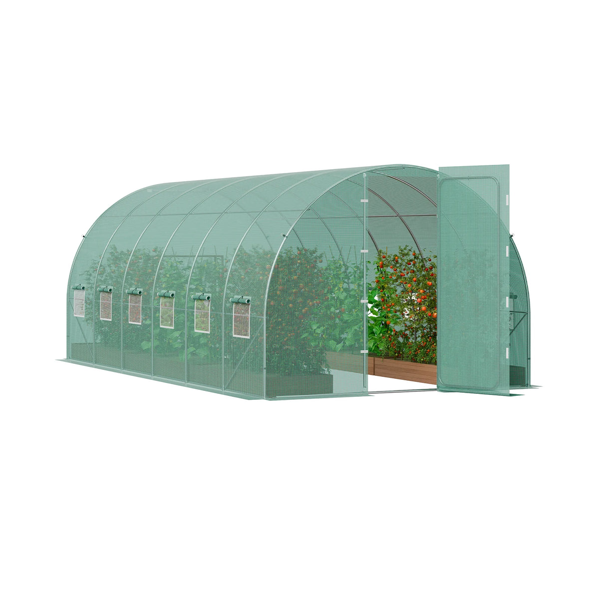 Walk-In Tunnel Greenhouse Hoop House | Galvanized Steel Frame Walk-In Greenhouse Vue