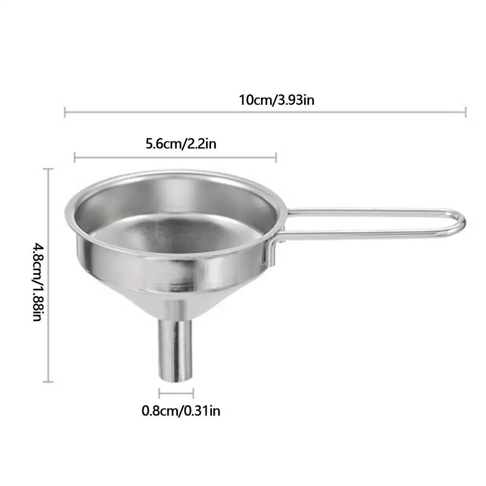 Stainless Steel Funnel Kitchen Oil Liquid Metal Funnel for Liquor Flask Long Handle Hangable Metal Kitchen Funnel Kitchen Tools Vue A