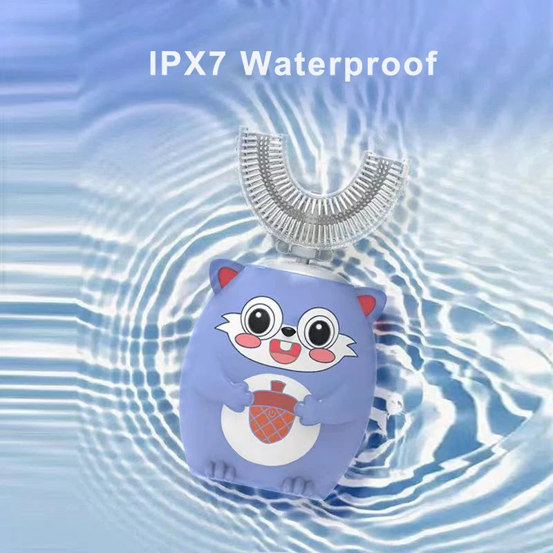 360 Degrees Electric Toothbrush for Children U Shaped Sonic Electric Toothbrush USB Rechargeable Cartoon for Kids IPX7Waterproof Vue