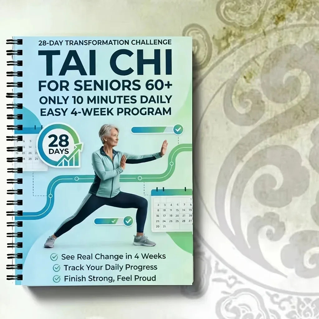 Tai Chi for Seniors 60+ 28-Day 10 Mins Daily Program Spiral Bound Beginner Friendly Guide Book for Balance Fitness Exercise Vue