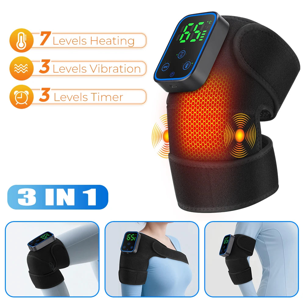 2-in-1 App-Controlled Shoulder & Knee Massager with Heat Wearable Joint Massager Vue Knee USB DC5V