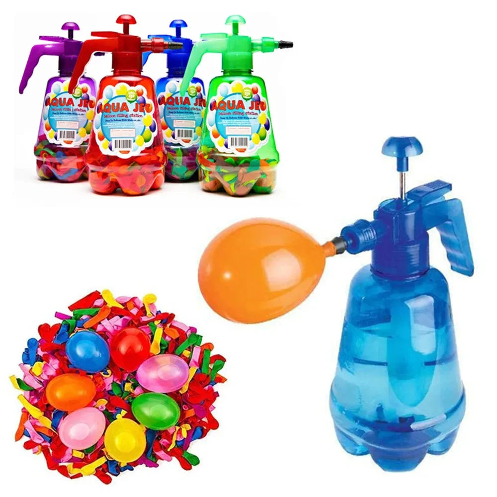 Portable Air Water Bomb Balloon Pump Balloons Kids Party Outdoor Toy