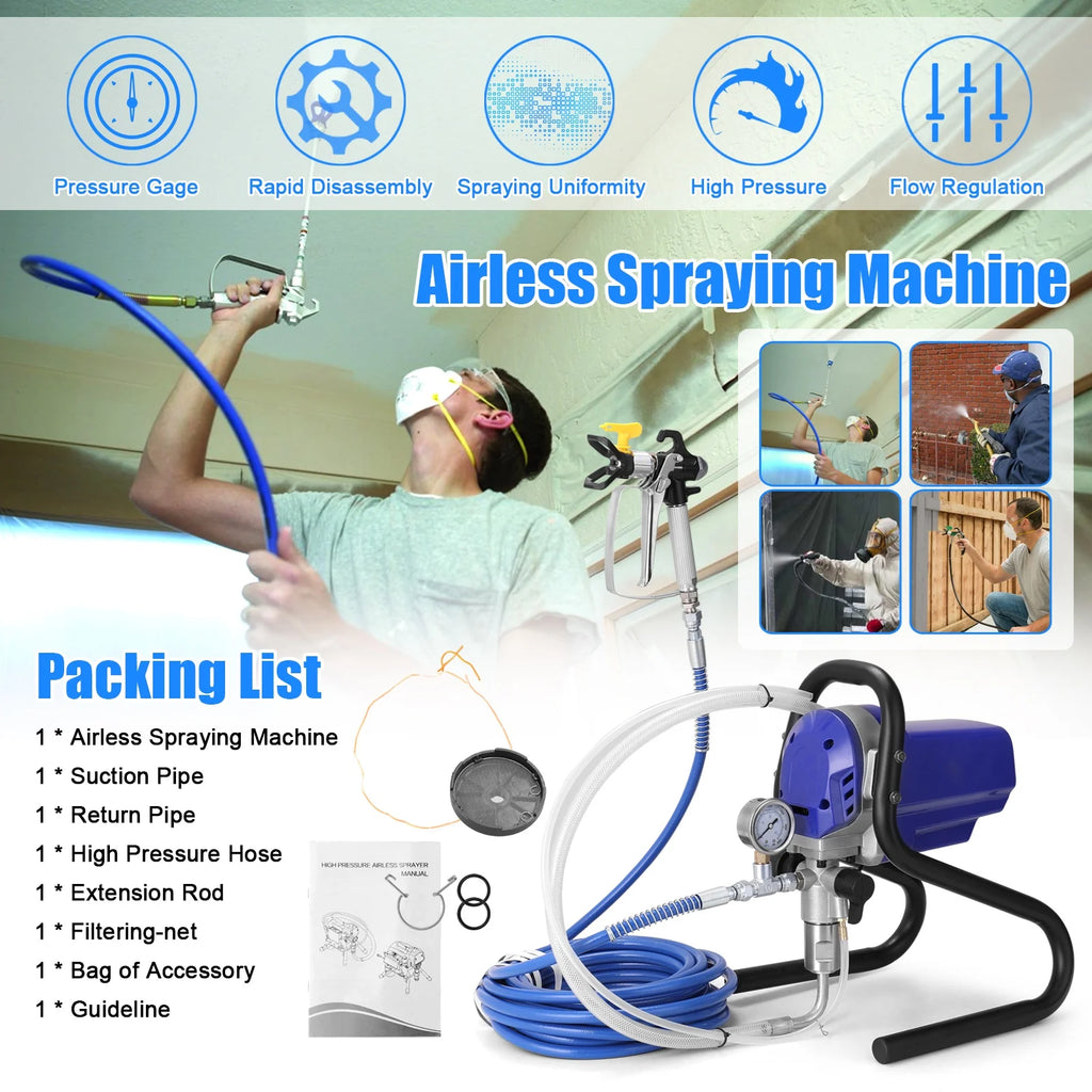 Electric Airless Sprayer Electric Paint Spraying Machine High Efficiency High Pressure Airless Sprayer Vue