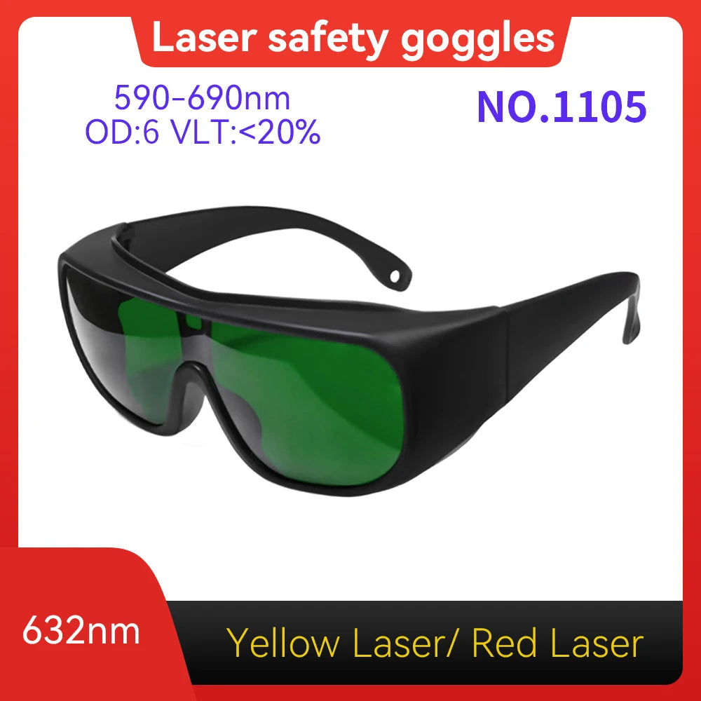 Eye Protection CE EN207 Validated OD6+ 900-1100nm Flexible PC Temple Laser Lenses for Multi-kW Fiber Laser Metal Cutting Factory Vue Model 1105 OD6