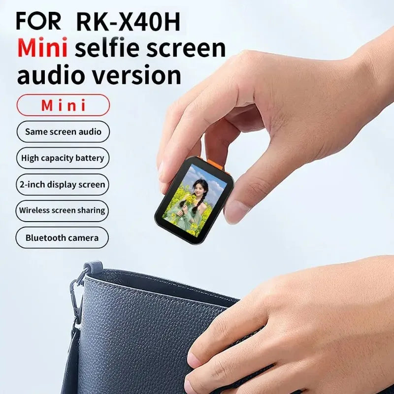 RK-X40H Wireless Selfie Monitor Screen For Universal Mobile Phone 850mAh Mini Audiophile Version Of The Self-timer 2025 New Vue